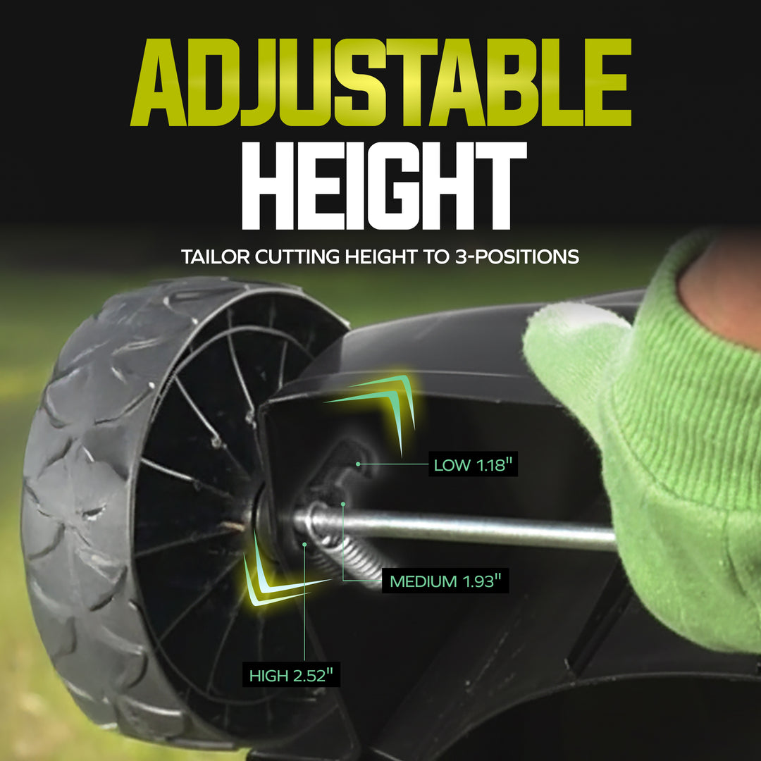 Sun Joe 28V Cordless Electric 14" Push Behind Lawn Grass Mower, Green, MJ401C