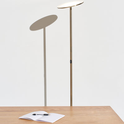 Brightech Sky LED Torchiere Super Bright Standing Touch Sensor Floor Lamp, Brass - VMInnovations