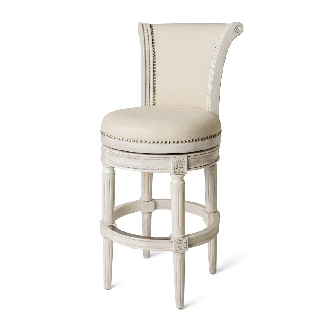 Maven Lane Pullman High-Back Swivel Bar Stool, White Oak, Bar Height (Used) - VMInnovations