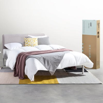 Mellow Metal & Wood Platform Bed Frame w/Upholstered Headboard, Full (Open Box)