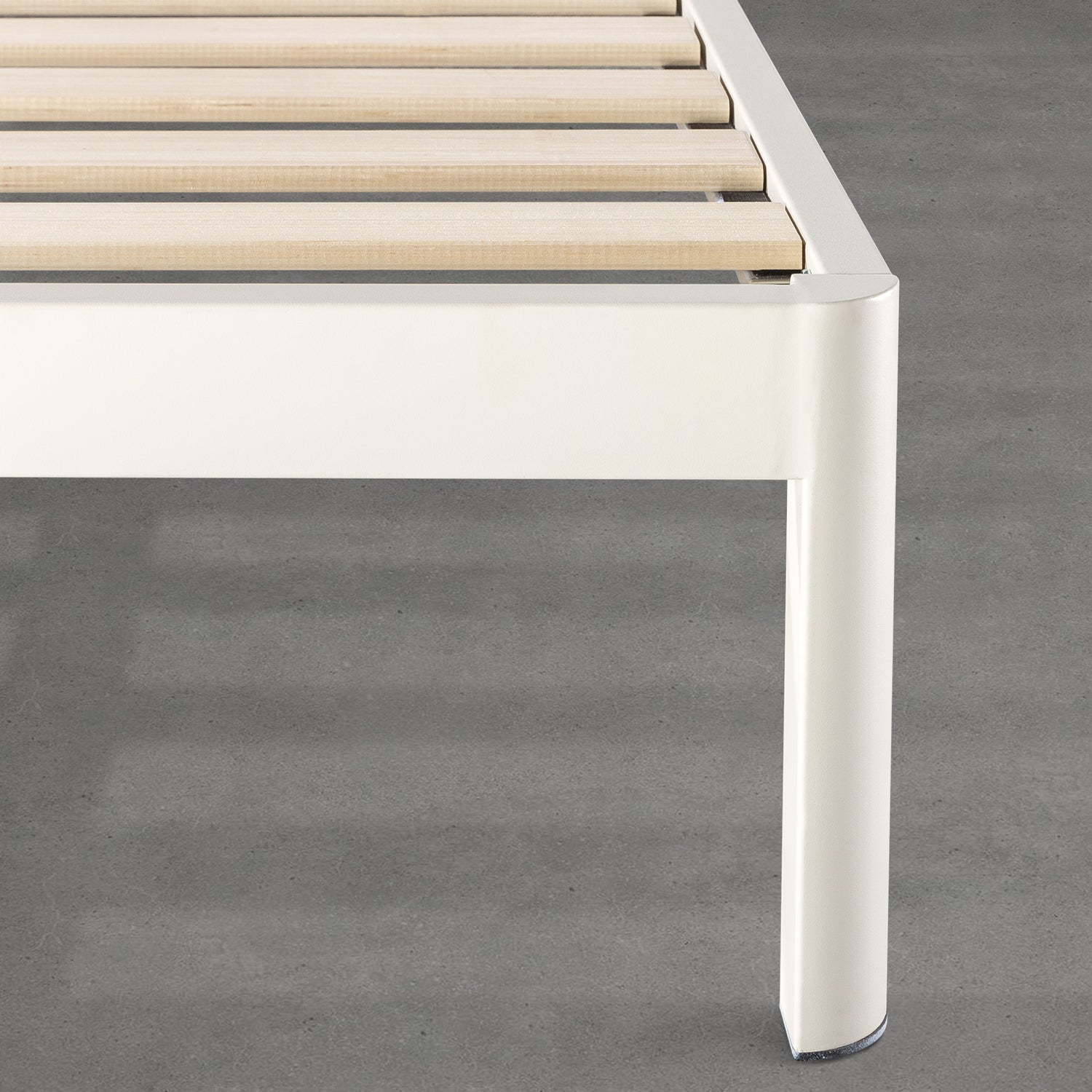 Mellow KERT Metal and Wood Platform Bed Frame with Upholstered Headboard, King - VMInnovations