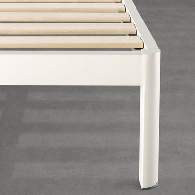 Mellow KERT Metal and Wood Platform Bed Frame with Upholstered Headboard, King - VMInnovations