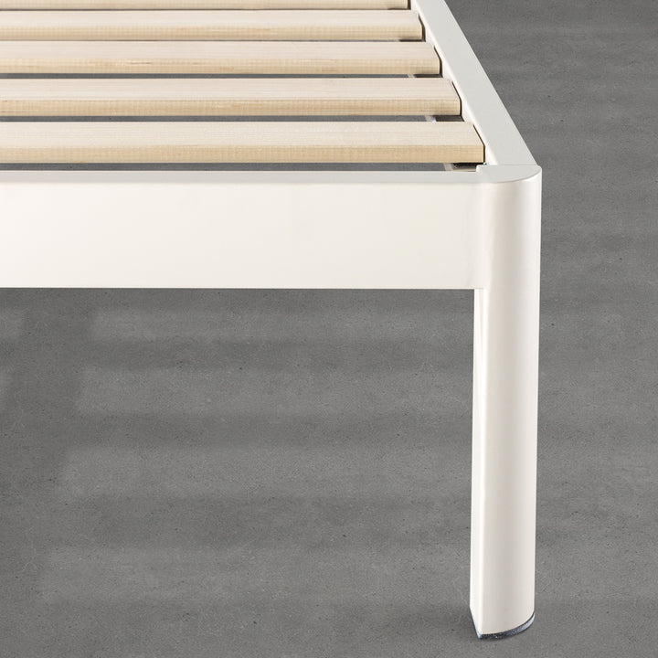 Mellow KERT Metal and Wood Platform Bed Frame with Upholstered Headboard, King