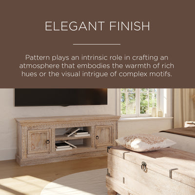 Maven Lane Handmade Heritage Wooden Media Unit, Distressed Natural Finish (Used) - VMInnovations