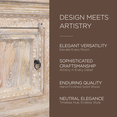 Maven Lane Handmade Heritage Wooden Media Unit, Distressed Natural Finish (Used) - VMInnovations
