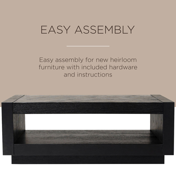 Maven Lane Contemporary Wooden Coffee Table in Refined Black Finish (Open Box) - VMInnovations