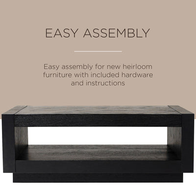Maven Lane Contemporary Wooden Coffee Table in Refined Black Finish(Open Box)