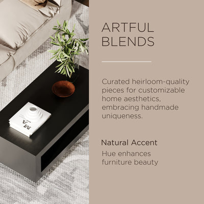 Maven Lane Artemis Contemporary Wooden Coffee Table in Refined Black Finish - VMInnovations
