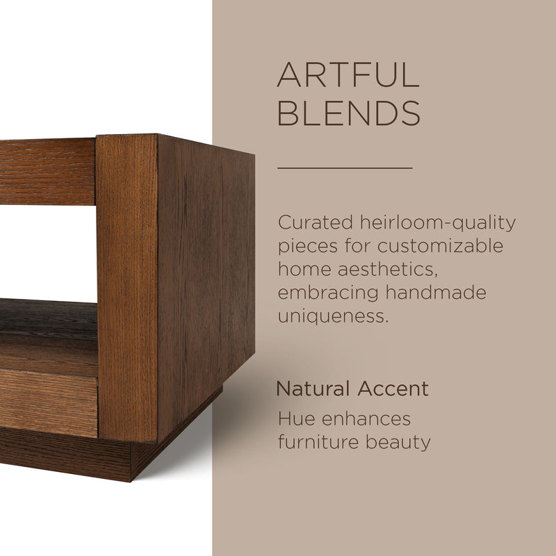 Maven Lane Artemis Contemporary Wooden Coffee Table in Refined Brown Finish