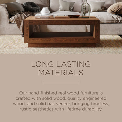 Maven Lane Contemporary Wooden Coffee Table in Refined Brown Finish (For Parts) - VMInnovations