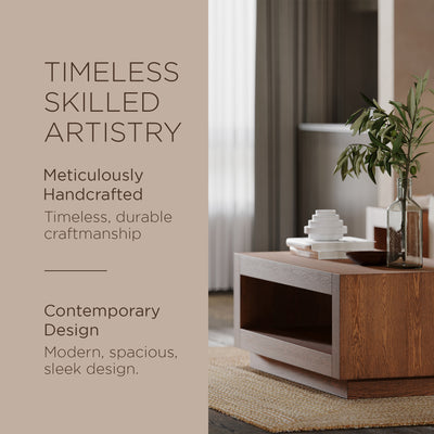 Maven Lane Contemporary Wooden Coffee Table in Refined Brown Finish (Open Box) - VMInnovations