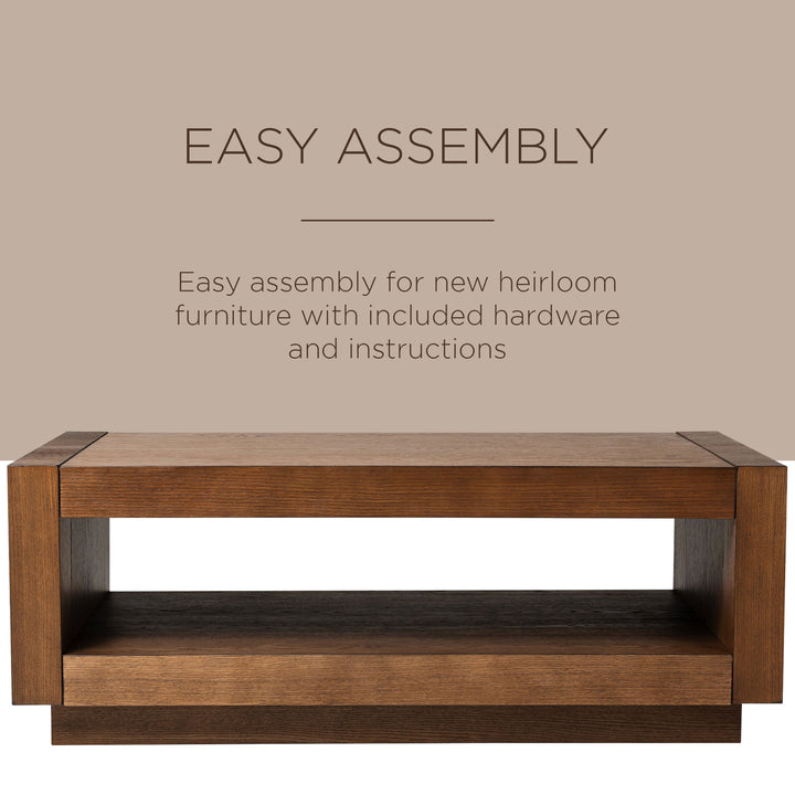 Maven Lane Contemporary Wooden Coffee Table in Refined Brown Finish (For Parts)