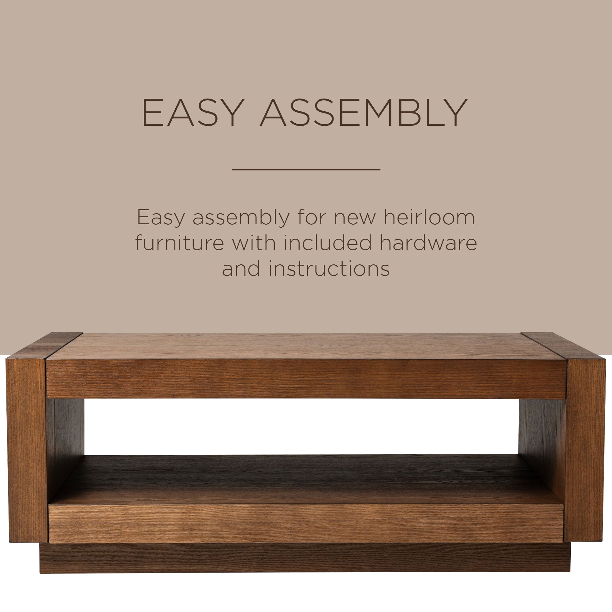 Maven Lane Contemporary Wooden Coffee Table in Refined Brown Finish (Open Box) - VMInnovations