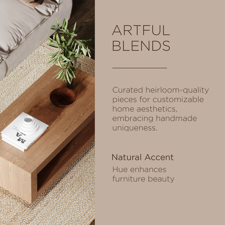 Maven Lane Contemporary Wooden Coffee Table in Refined Brown Finish (Open Box)