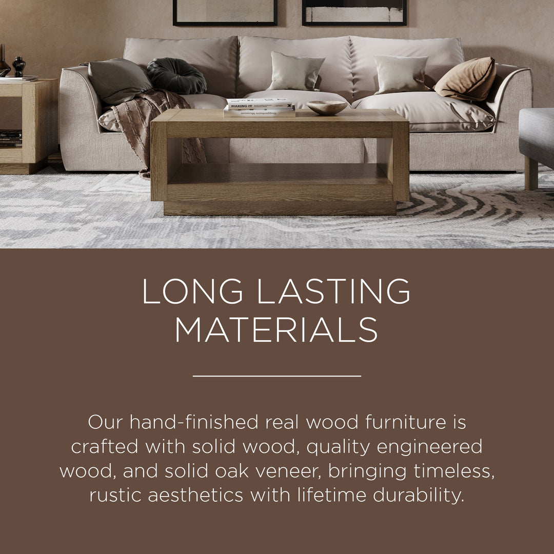Maven Lane Contemporary Wooden Coffee Table in Refined Grey Finish (Open Box)