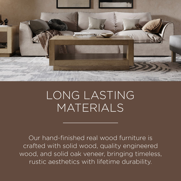 Maven Lane Contemporary Wooden Coffee Table in Refined Grey Finish (Open Box)