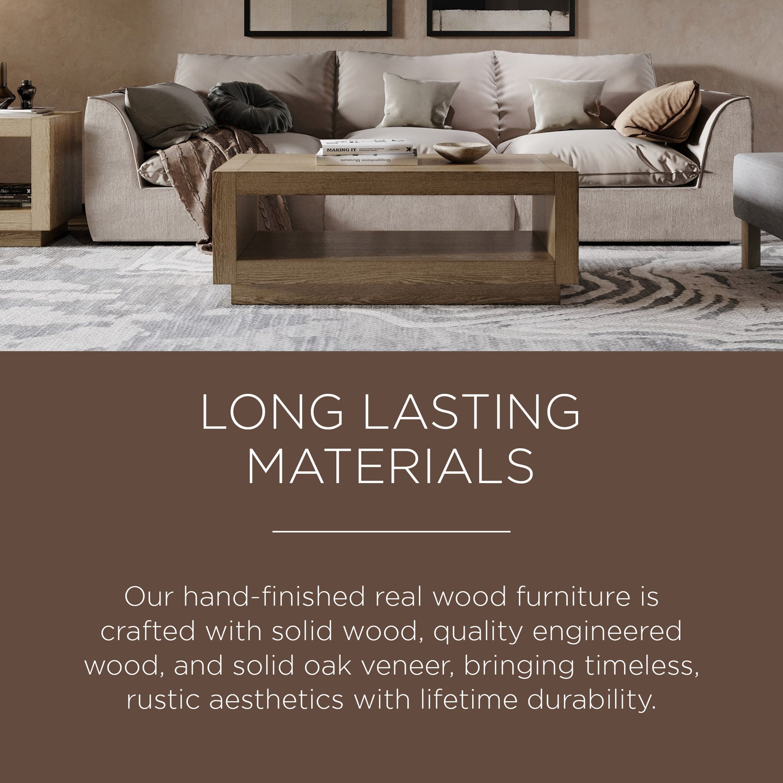 Maven Lane Contemporary Wooden Coffee Table in Refined Grey Finish (Used) - VMInnovations