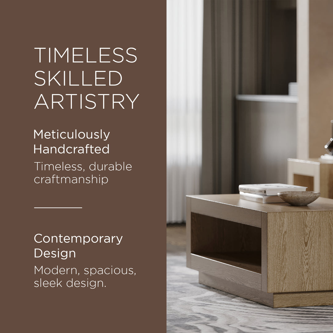 Maven Lane Contemporary Wooden Coffee Table in Refined Grey Finish (Open Box) - VMInnovations