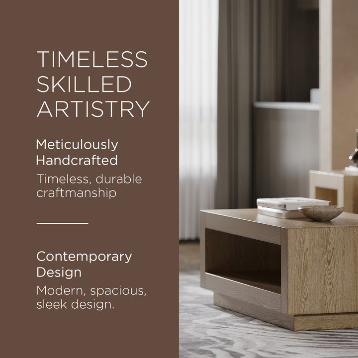 Maven Lane Contemporary Wooden Coffee Table in Refined Grey Finish (Open Box) - VMInnovations