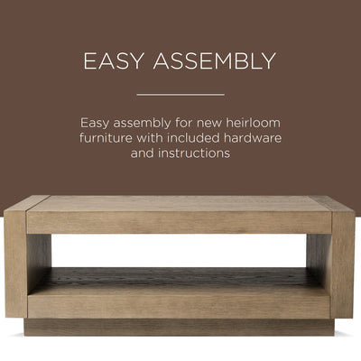 Maven Lane Contemporary Wooden Coffee Table in Refined Grey Finish (Open Box) - VMInnovations