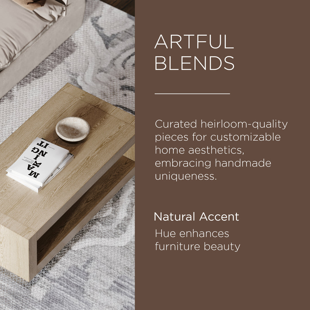 Maven Lane Contemporary Wooden Coffee Table in Refined Grey Finish (Open Box) - VMInnovations