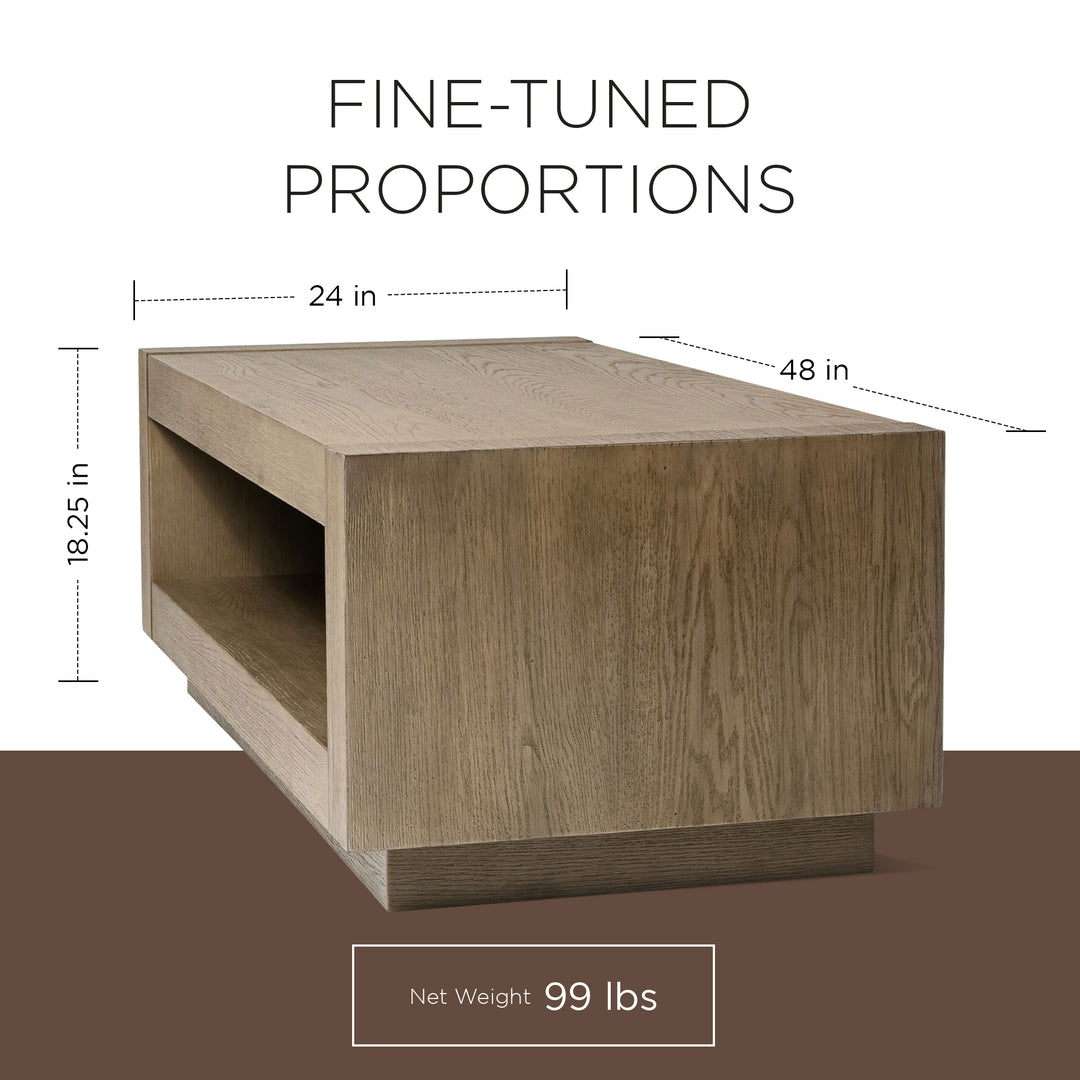 Maven Lane Contemporary Wooden Coffee Table in Refined Grey Finish (Open Box) - VMInnovations