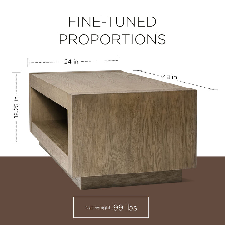 Maven Lane Contemporary Wooden Coffee Table in Refined Grey Finish (Open Box) - VMInnovations