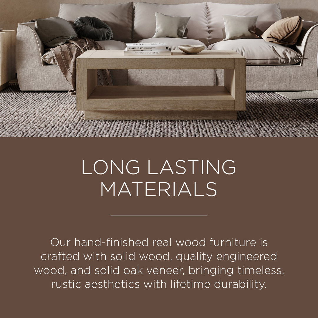 Maven Lane Contemporary Wooden Coffee Table in Refined White Finish (Damaged) - VMInnovations