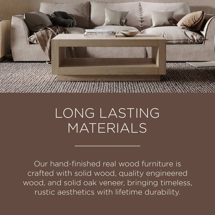 Maven Lane Contemporary Wooden Coffee Table in Refined White Finish (Damaged) - VMInnovations