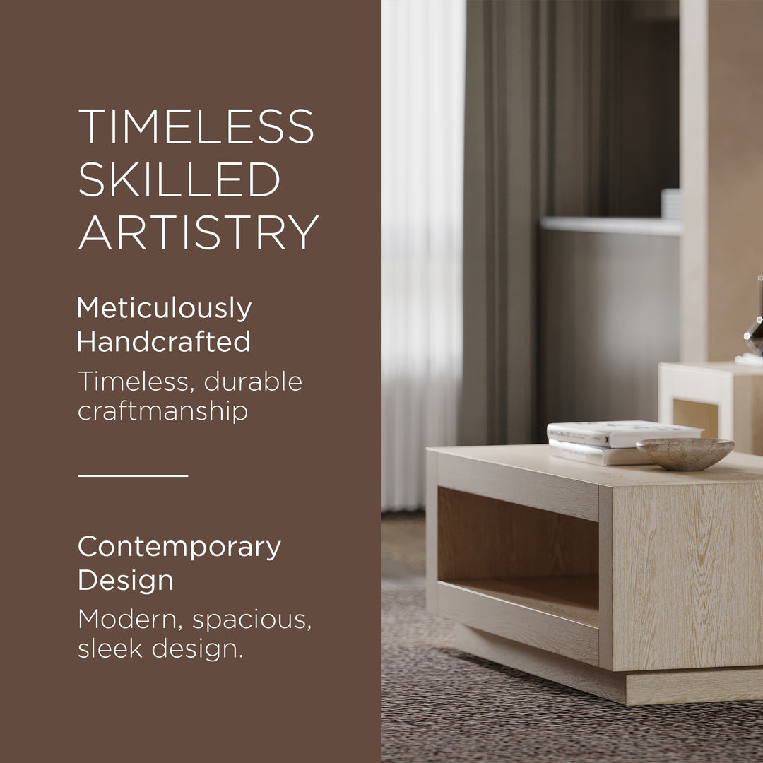 Maven Lane Contemporary Wooden Coffee Table in Refined White Finish (Damaged) - VMInnovations