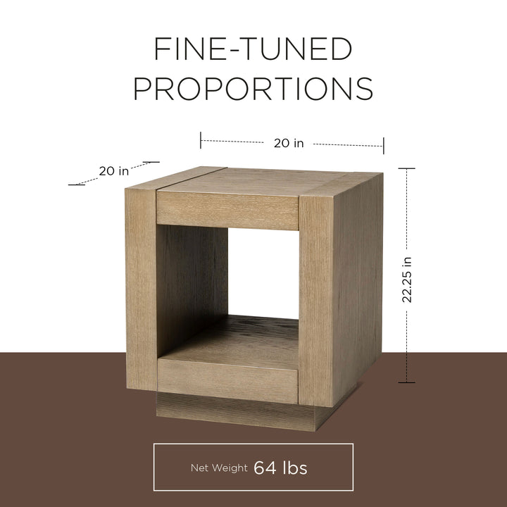 Maven Lane Artemis Contemporary Wooden Side Table in Refined Grey Finish (Used) - VMInnovations
