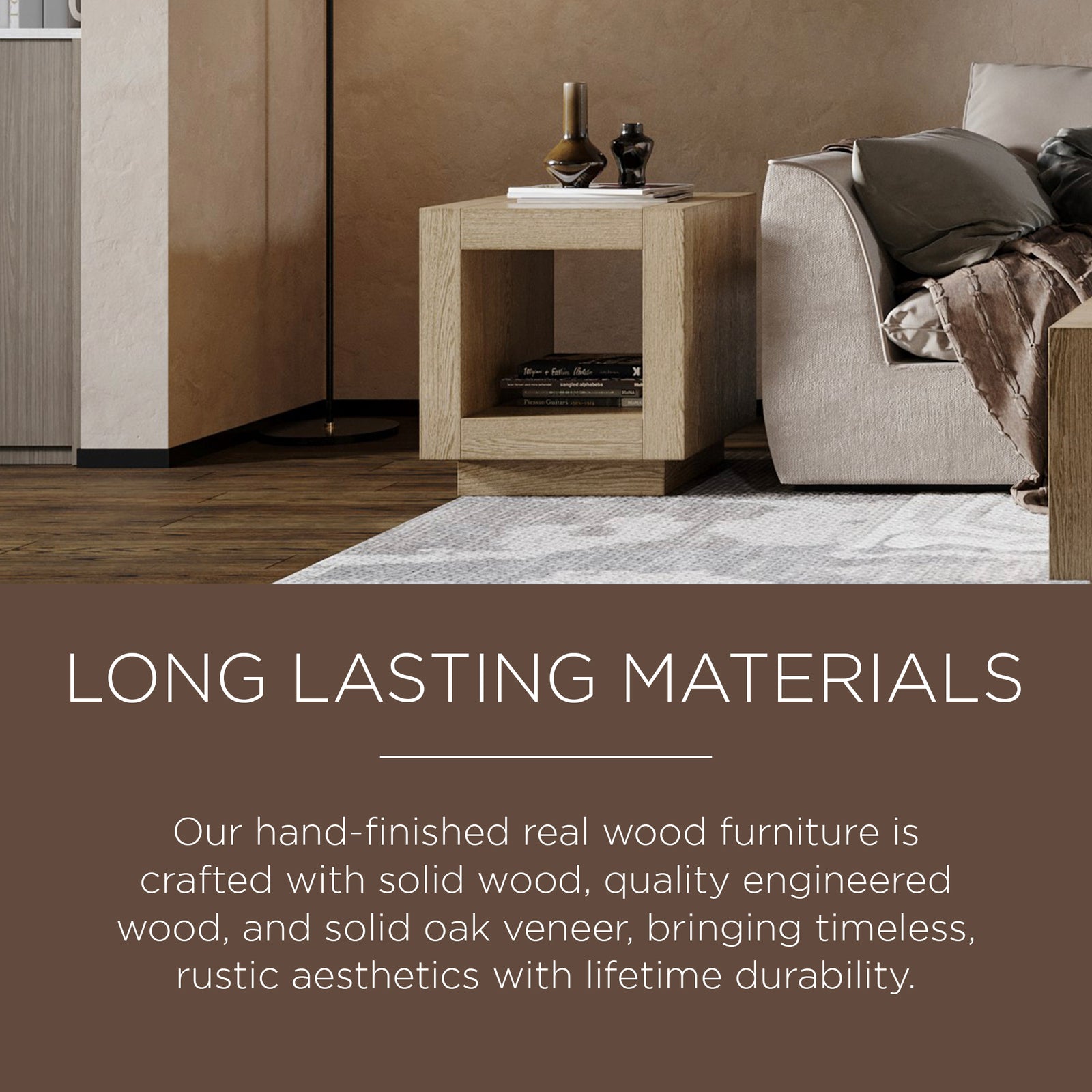 Maven Lane Artemis Contemporary Wooden Side Table in Refined Grey Finish - VMInnovations