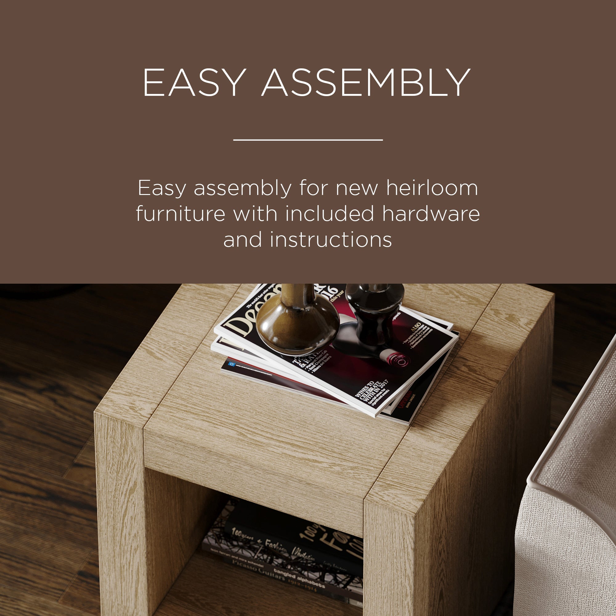 Maven Lane Artemis Contemporary Wooden Side Table in Refined Grey Finish - VMInnovations