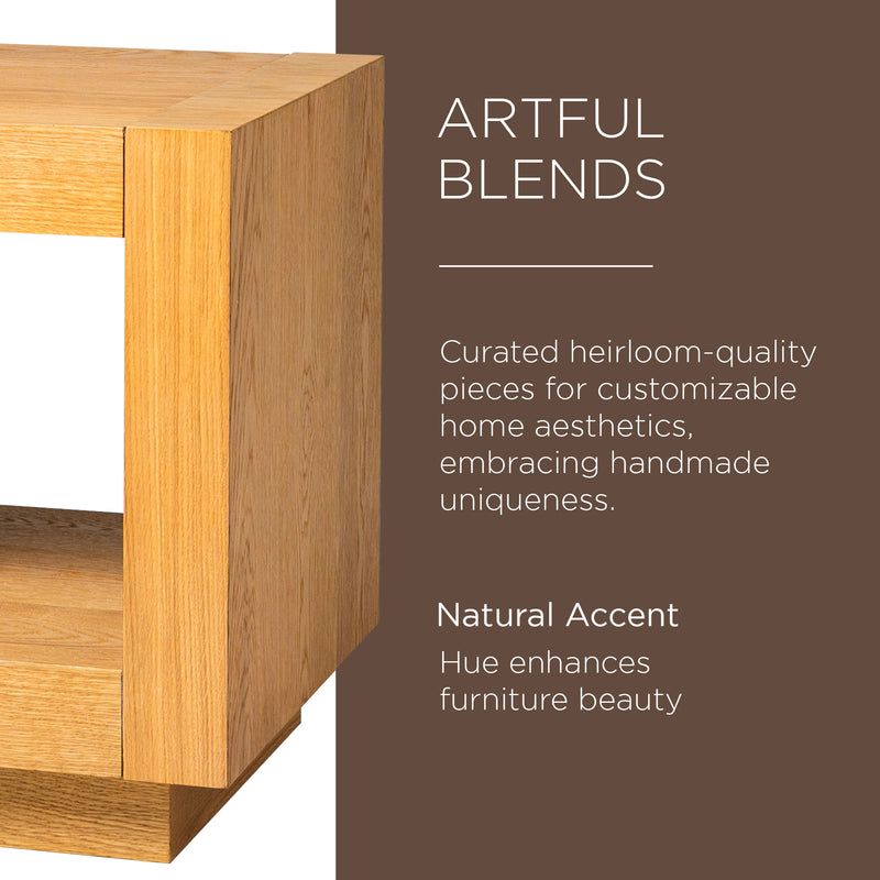 Maven Lane Artemis Contemporary Wooden Side Table in Refined Natural Finish