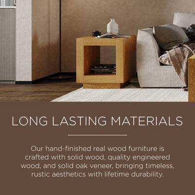 Maven Lane Contemporary Wooden Side Table in Refined Natural Finish (Open Box) - VMInnovations