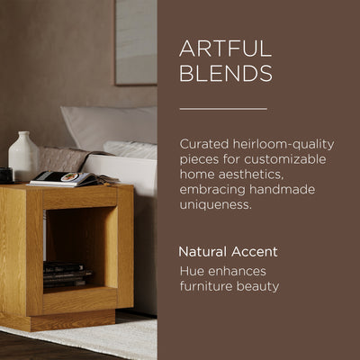 Maven Lane Contemporary Wooden Side Table in Refined Natural Finish (Open Box) - VMInnovations