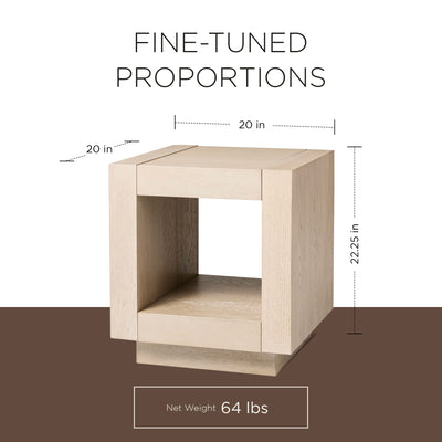 Maven Lane Contemporary Wooden Side Table in Refined White Finish (Open Box) - VMInnovations