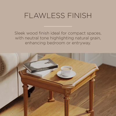 Maven Lane Pullman Square Wooden Side Table, Antiqued Natural Finish (Used)