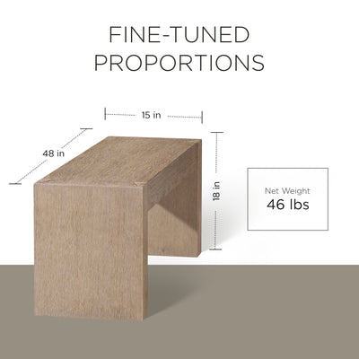 Maven Lane Zeno Contemporary Wooden Bench in Weathered Grey Finish (For Parts) - VMInnovations