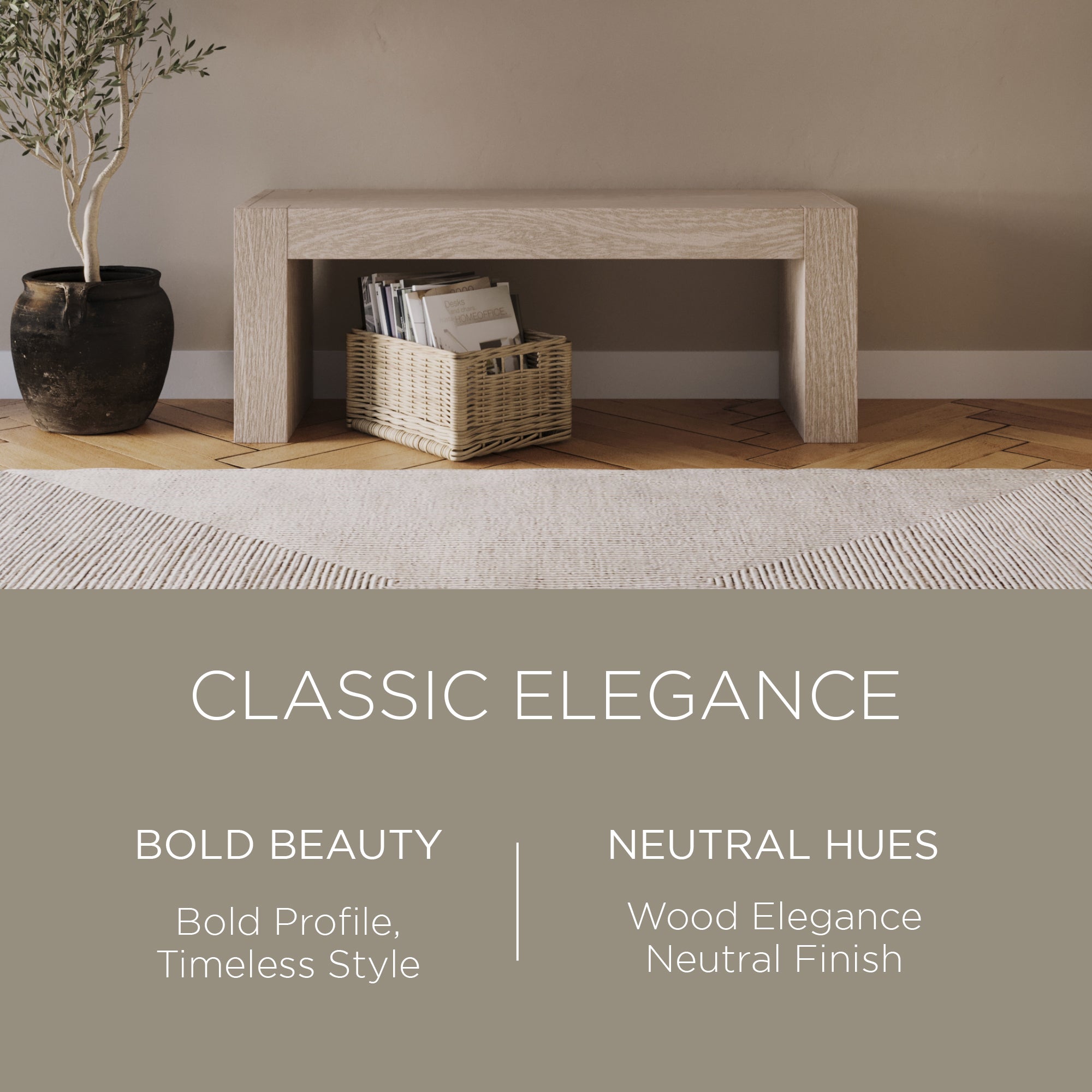 Maven Lane Zeno Contemporary Wooden Bench in Weathered Grey Finish - VMInnovations
