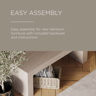 Maven Lane Zeno Contemporary Wooden Bench in Weathered Grey Finish - VMInnovations