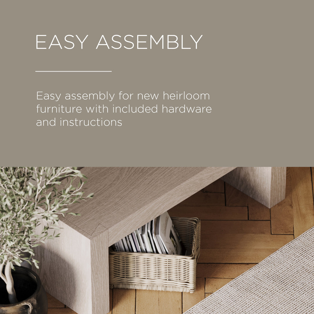Maven Lane Zeno Contemporary Wooden Bench in Weathered Grey Finish (Open Box)