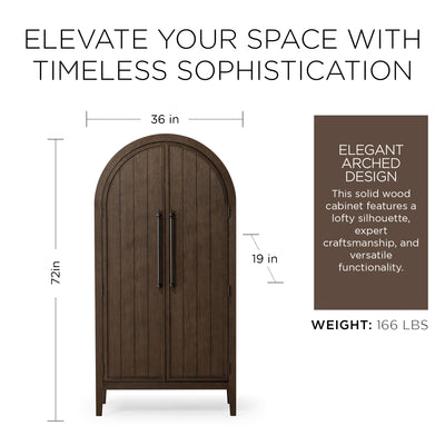 Maven Lane Selene Classical Wooden Cabinet in Antiqued Brown Finish (For Parts) - VMInnovations