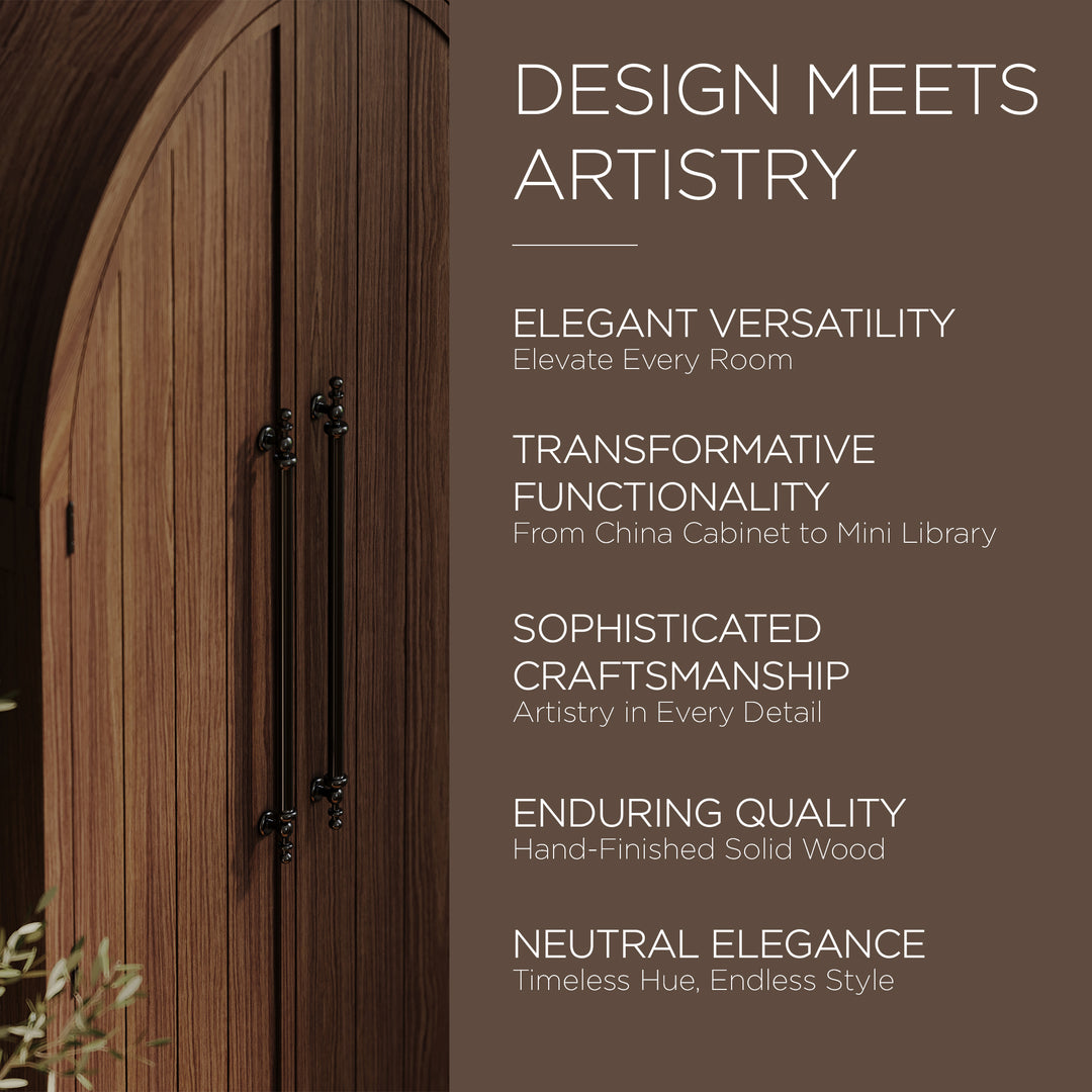 Maven Lane Selene Classical Wooden Cabinet in Antiqued Brown Finish (Open Box) - VMInnovations