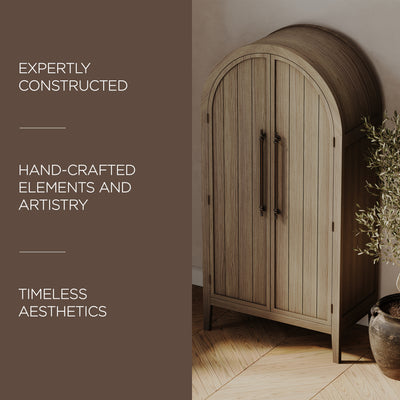 Maven Lane Selene Classical Wooden Cabinet in Antiqued Grey Finish