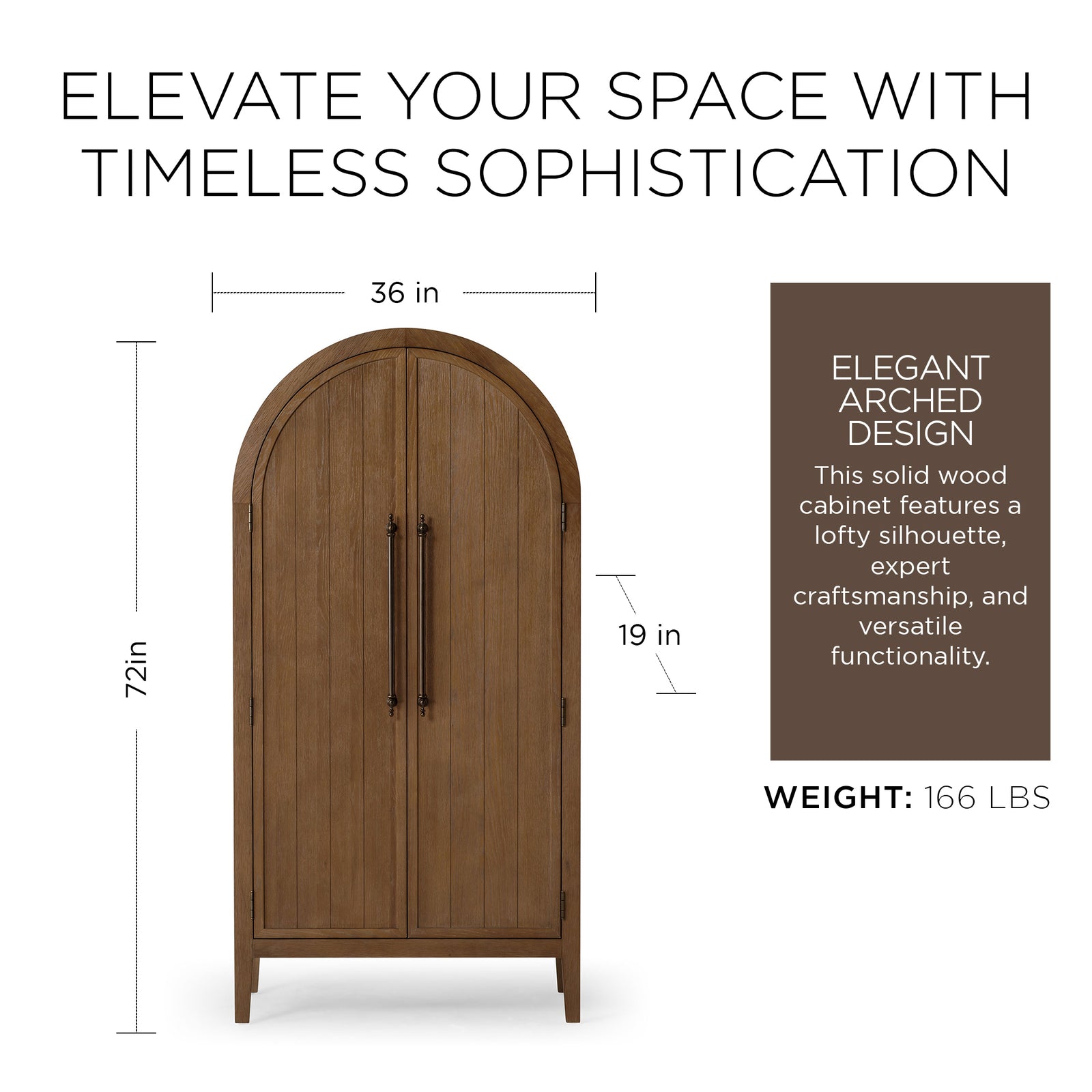 Maven Lane Selene Classical Wooden Cabinet in Antiqued Natural Finish (Used) - VMInnovations