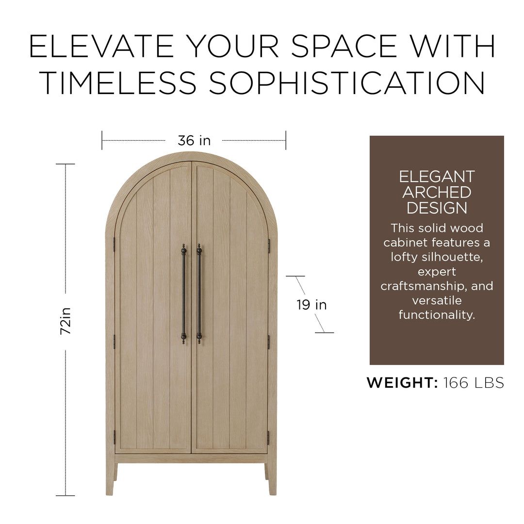 Maven Lane Selene Classical Wooden Cabinet in Antiqued White Finish (Open Box) - VMInnovations