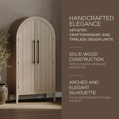 Maven Lane Selene Classical Wooden Cabinet in Antiqued White Finish (For Parts) - VMInnovations