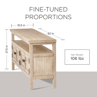 Maven Lane Turner Wooden Media Unit in Antiqued White Finish (Open Box) - VMInnovations