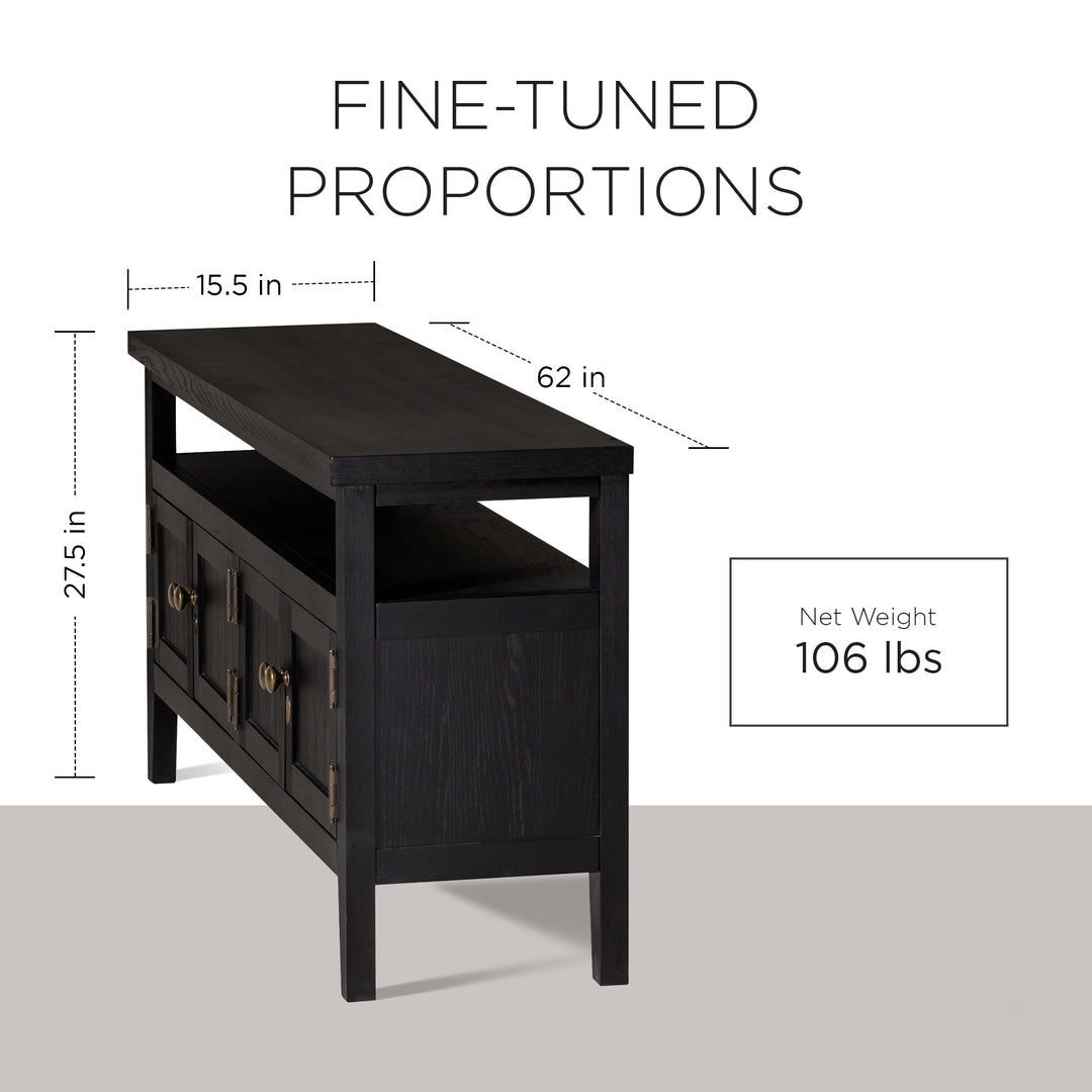 Maven Lane Turner Wooden Media Unit in Antiqued Black Finish